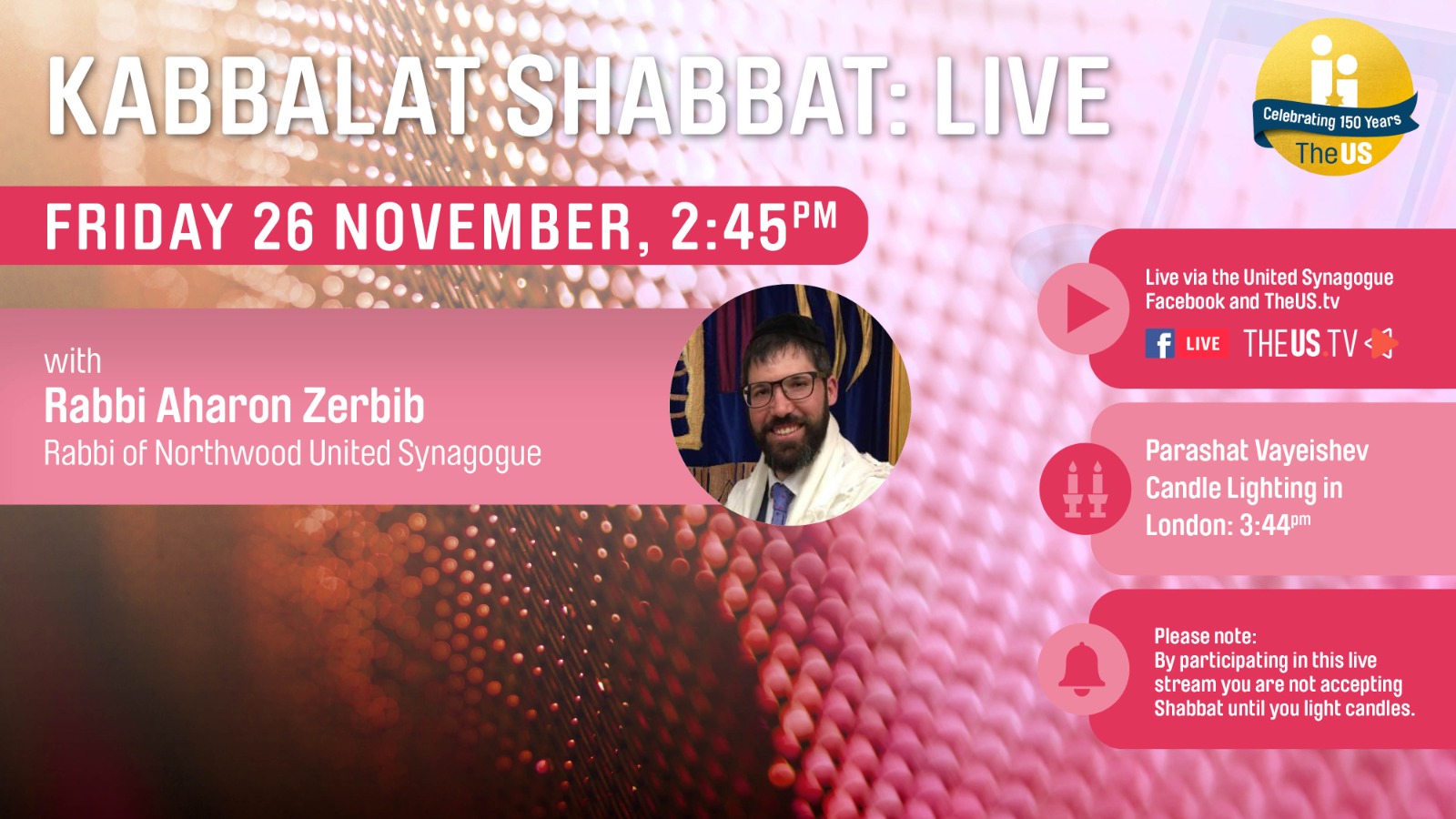 Kabbalat Shabbat at 2:45pm