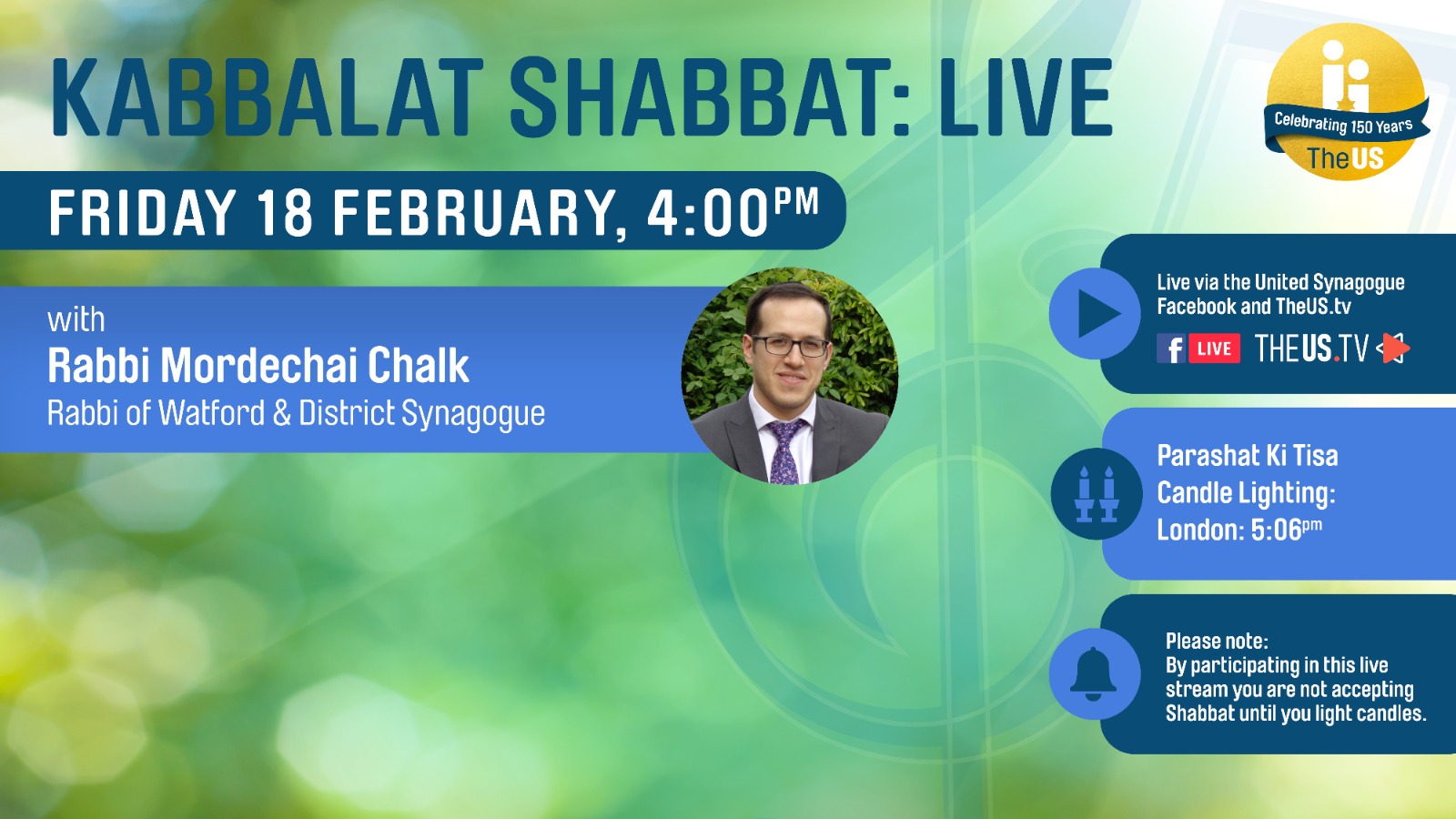 Kabbalat Shabbat at 4:00pm