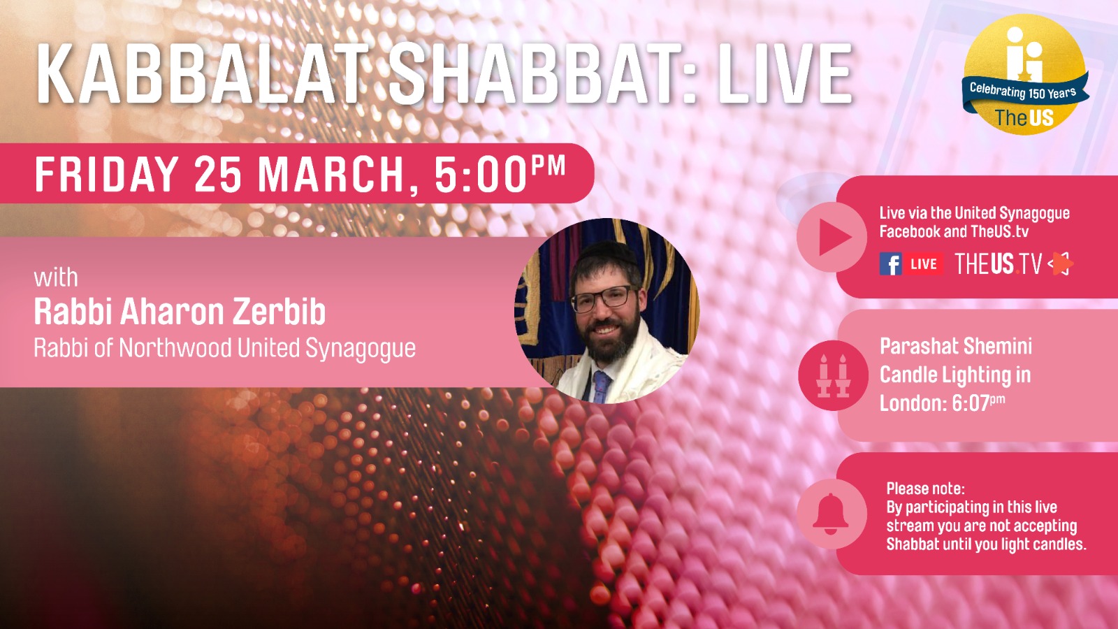 Kabbalat Shabbat at 5:00pm