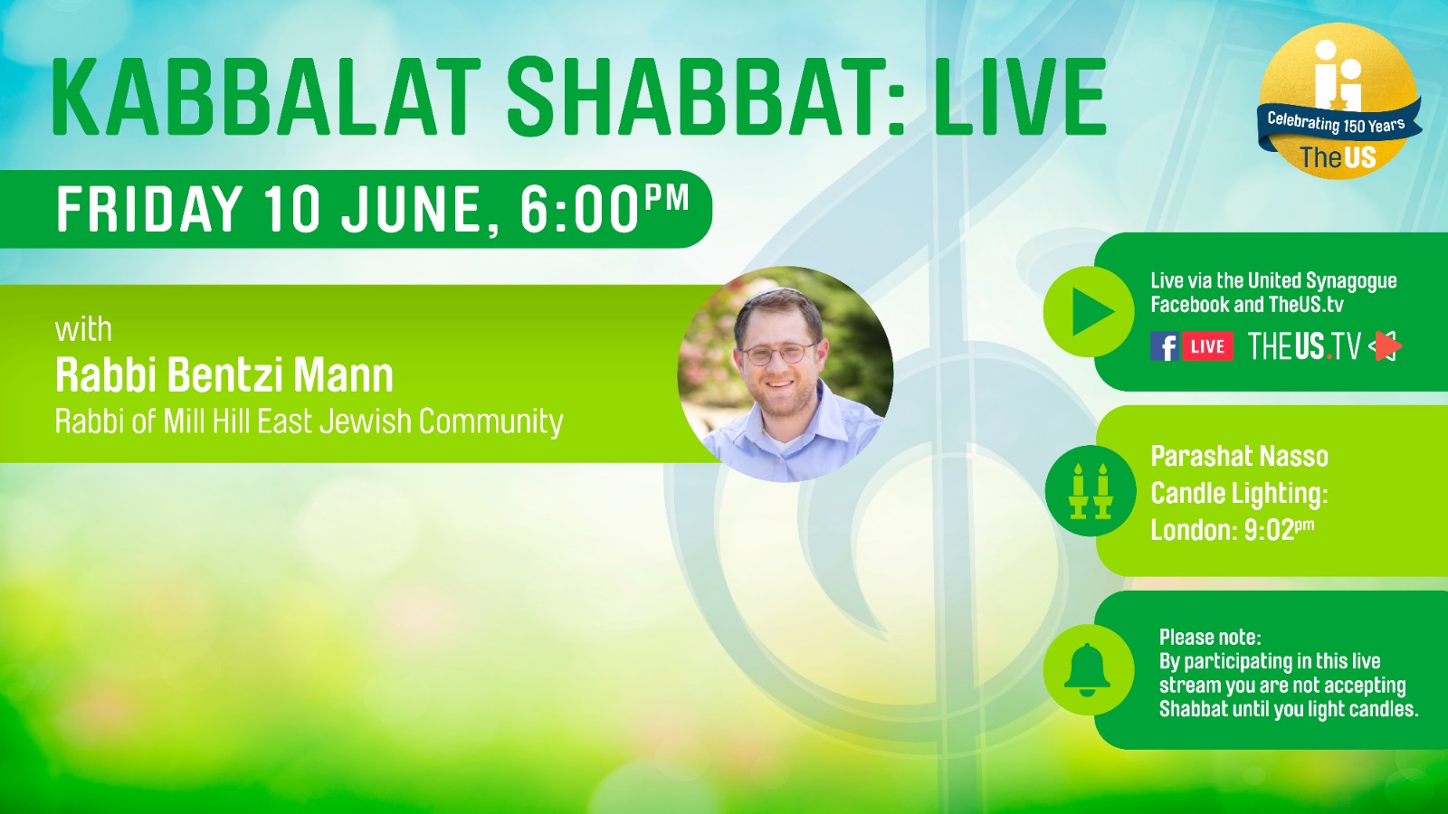 Kabbalat Shabbat at 6:00pm