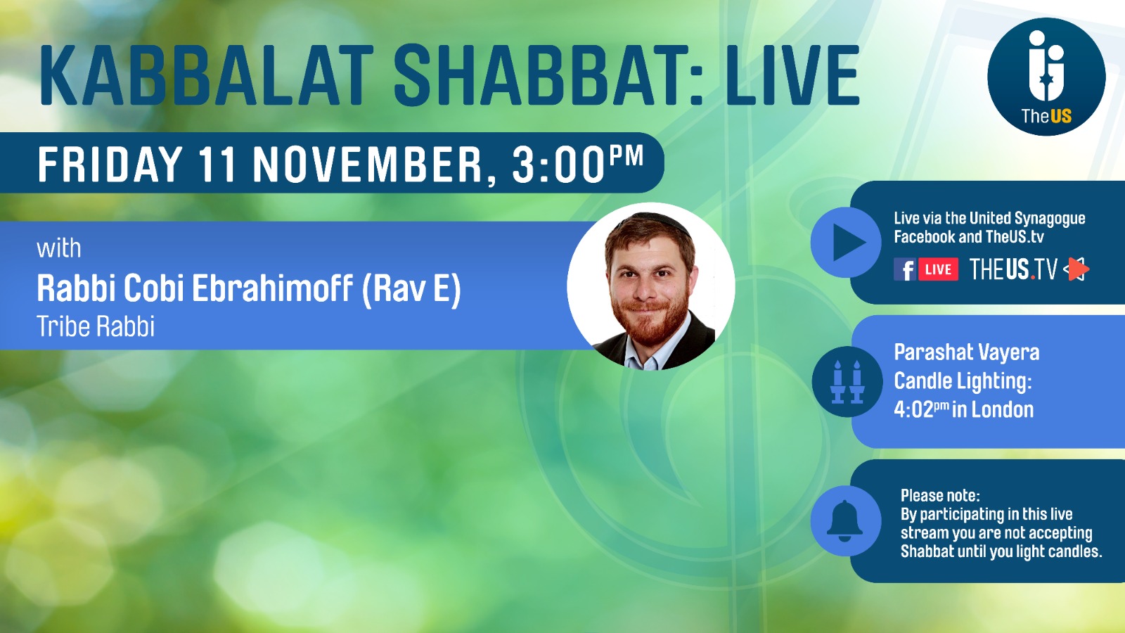 Kabbalat Shabbat at 3:00pm