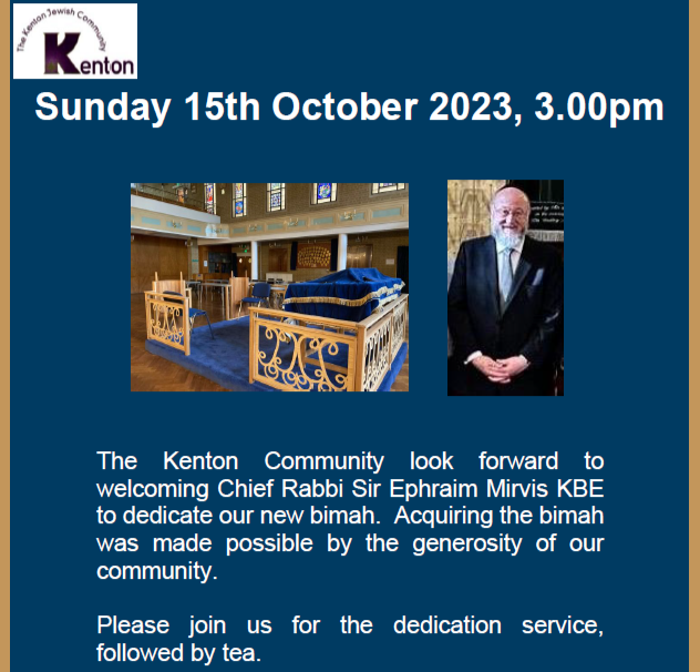 New bimah dedication with the Chief