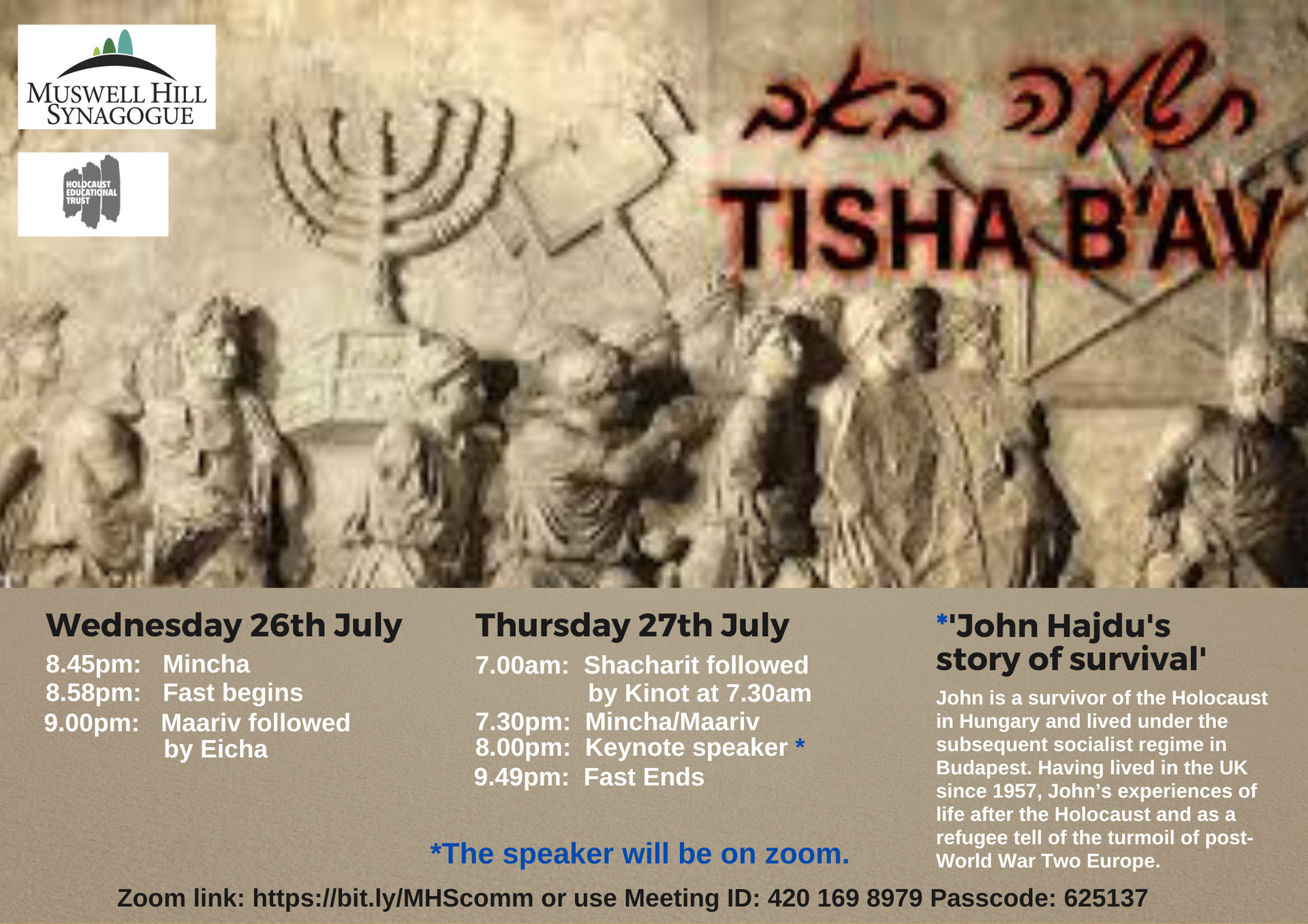 Tisha B'Av programme