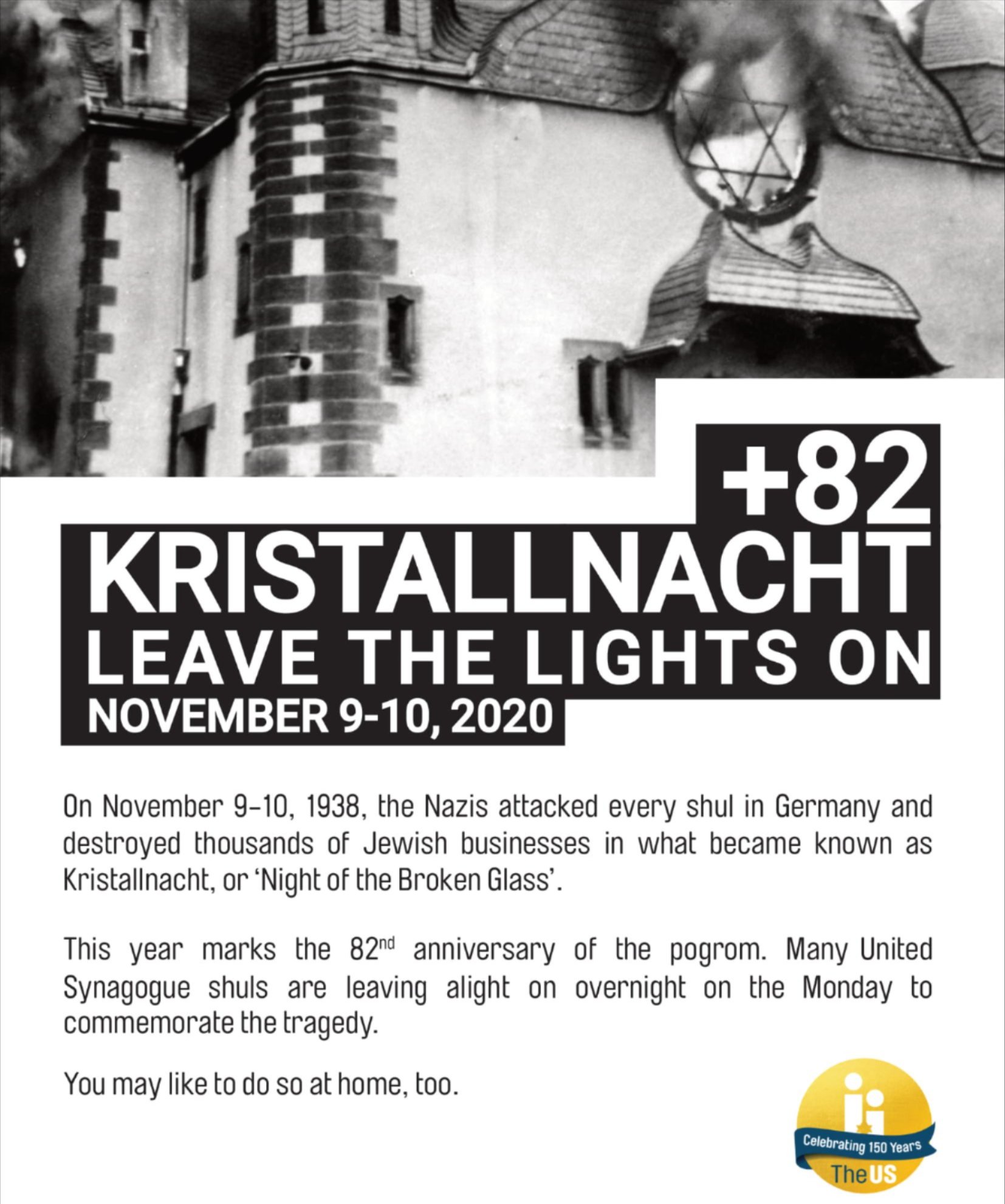 Kristallnacht - leave the lights on campaign