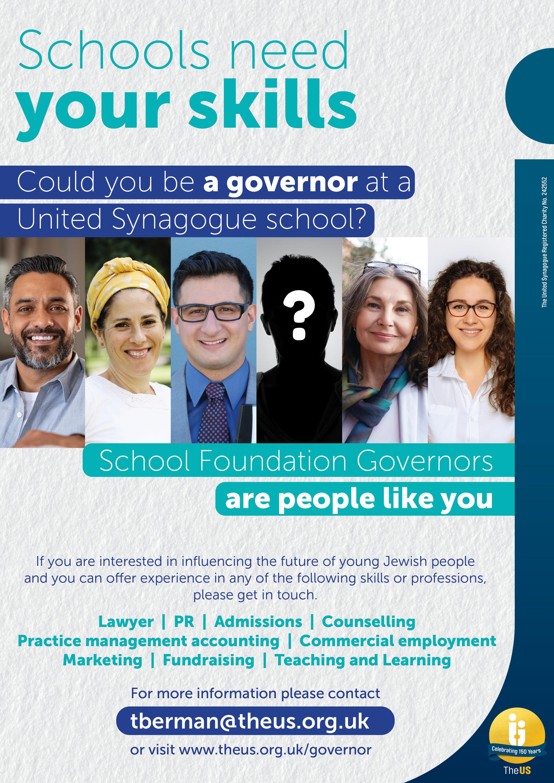 Could you be a governor at a United Synagogue school?