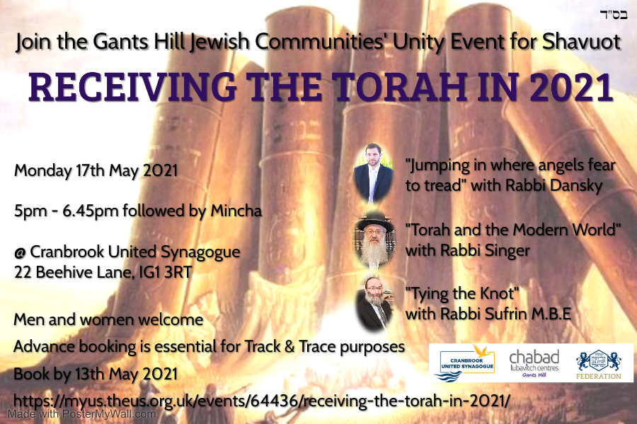 Receiving the Torah in 2021 - Gants Hill Jewish Communities' Unity Event for Shavuot