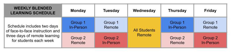 Image of Weekly Blended Learning Schedule