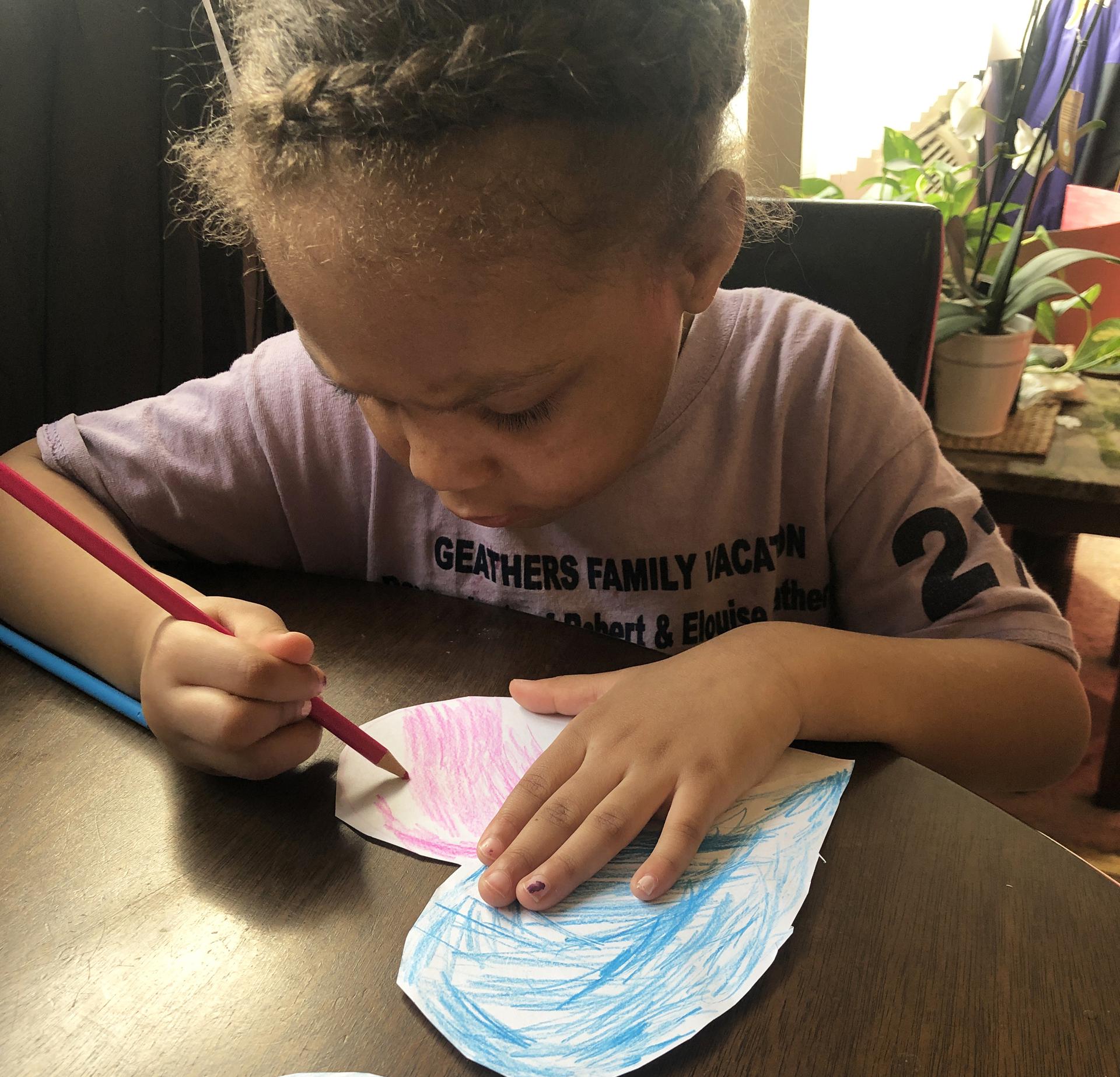 Talia coloring caring hearts