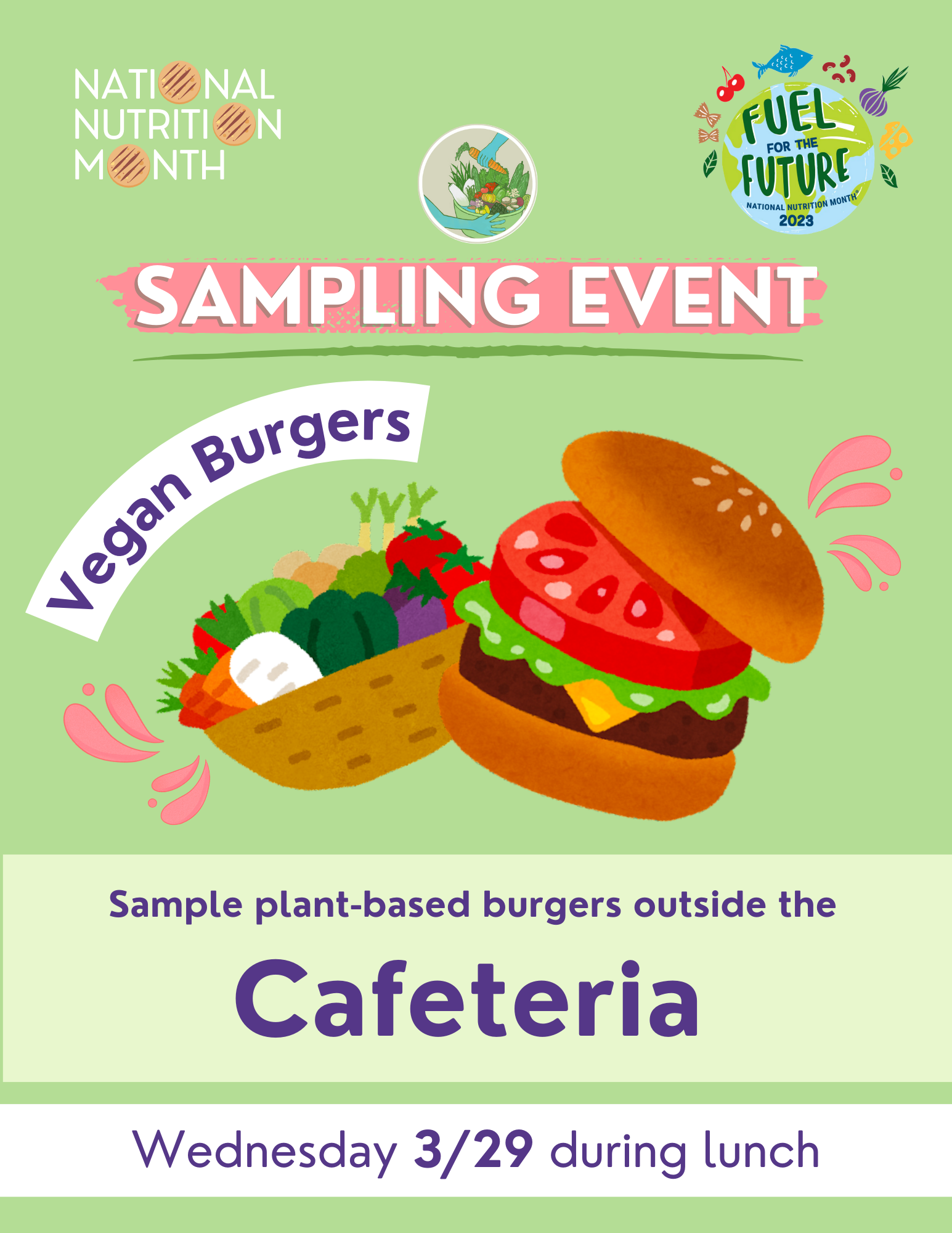 Plant-based burger sampling event