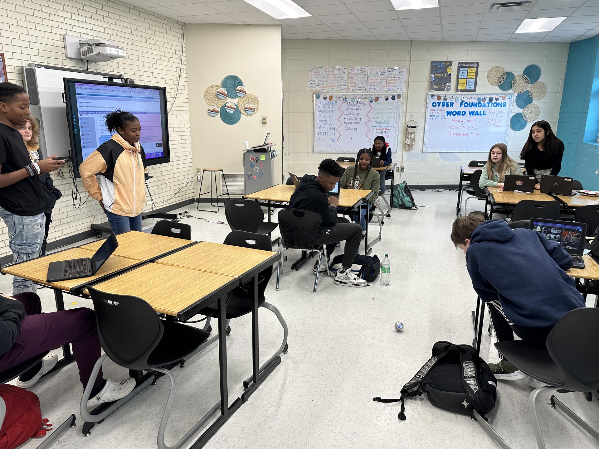 8th grade computer science and engineering students demonstrate their