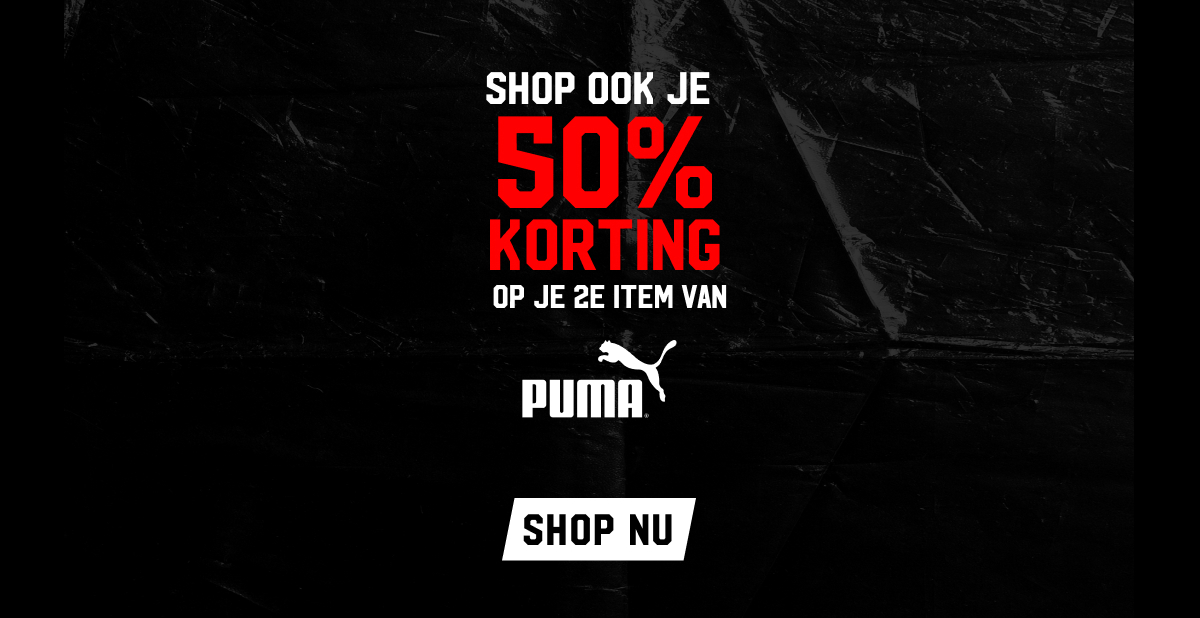 Shop ook je 50% korting op je 2e item van Puma