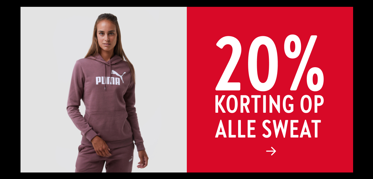 20% korting op alle Sweat