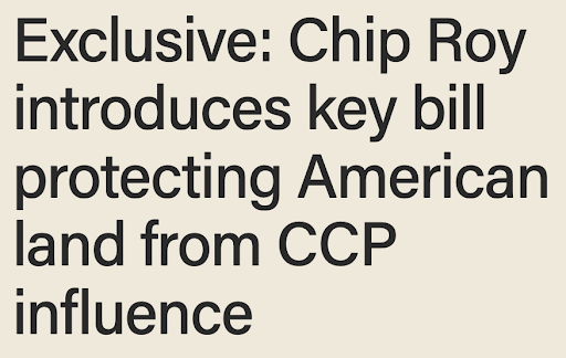 Chip Roy China News
