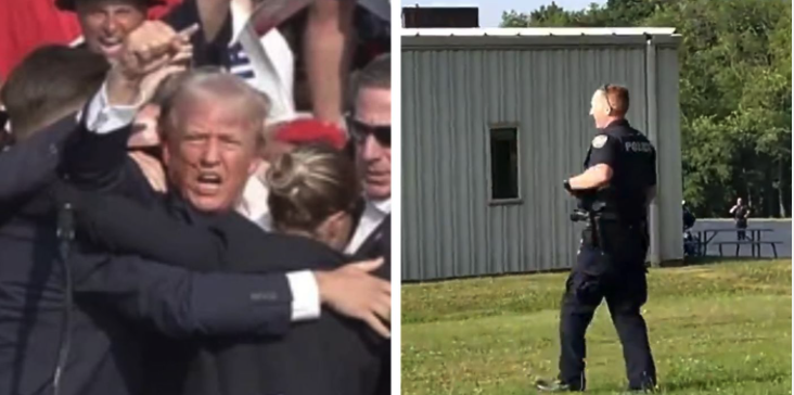 NEW FOOTAGE: Law enforcement surrounded would-be assassin's location while Trump was left on stage