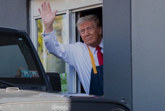 Trump Serves Customers at a McDonald’s Drive-Thru in Philadelphia