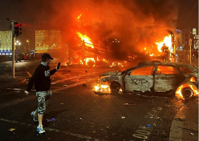 Watch: Riots Erupt Across Dublin After Immigrant Is Accused of Mass Stabbing Attack of Children