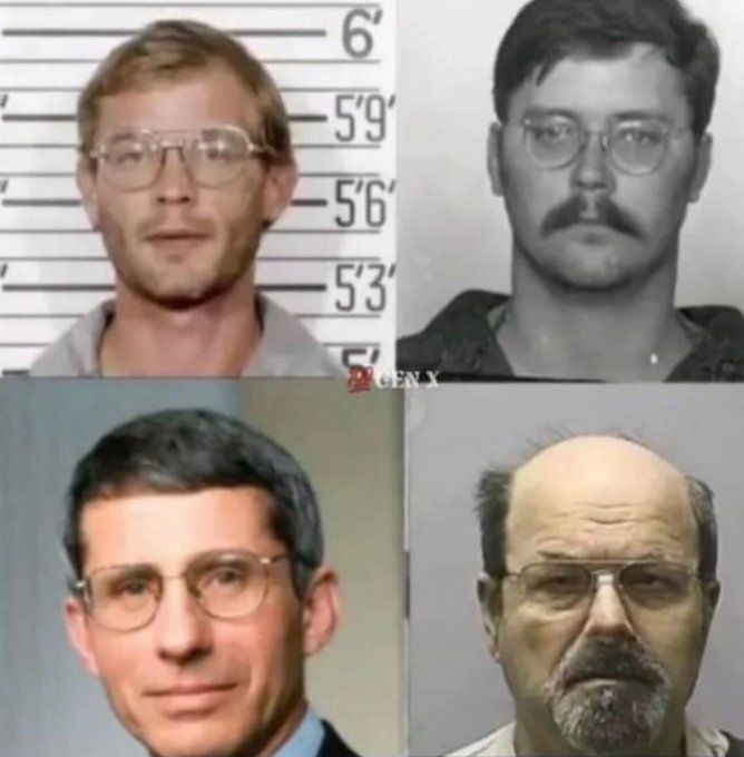 Common glasses of famous killers. 