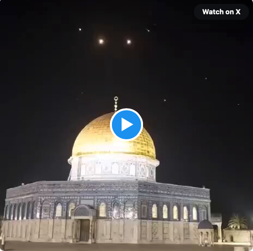 WATCH: Iranian Missiles Intercepted over Islamic Holy Site Dome of the Rock in Jerusalem