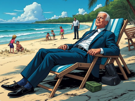 ''Who Is Running The Country?'' Biden On The Beach For Two Weeks...