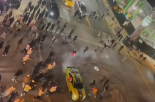 Police attacked during illegal street racing, ring of fire in Center City, Philadelphia