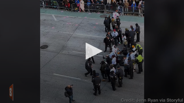 Pro-Palestinian Protesters Disrupt Macy’s Thanksgiving Day Parade, Glue Themselves to 6th Avenue