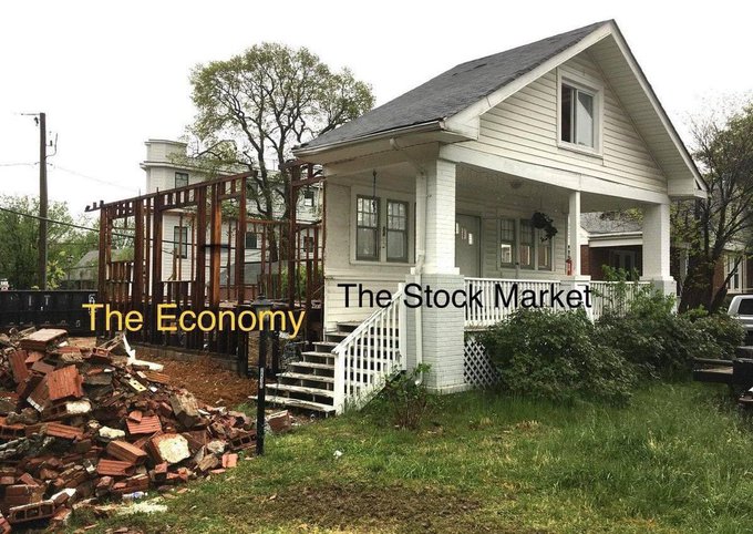 A house of cards, waiting for a gust of wind. 