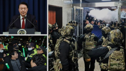 South Korea president declares martial law, Parliament rejects declaration, authorities, citizens clash