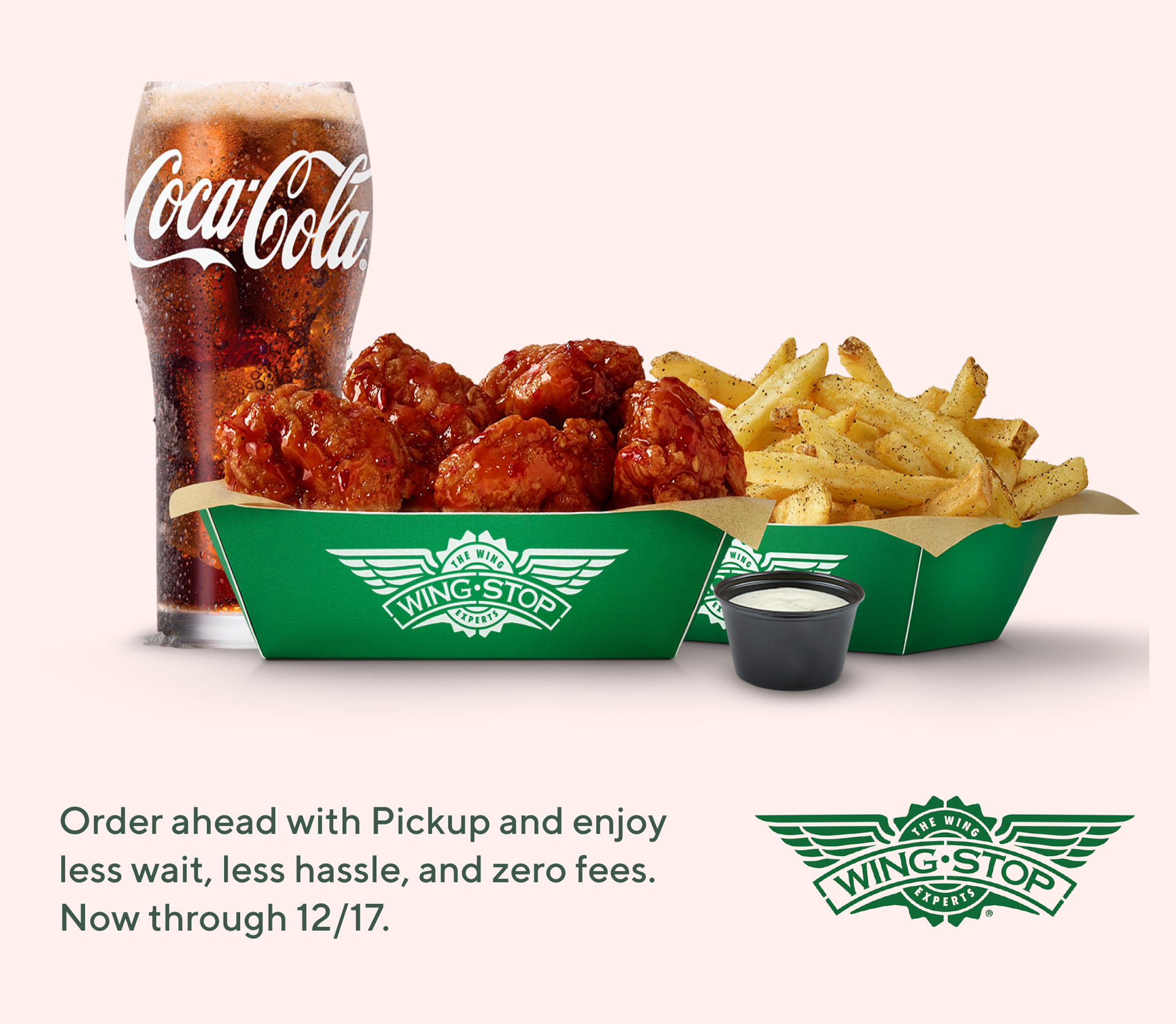 Order ahead with Pickup and enjoy less wait, less hassle, and zero fees.