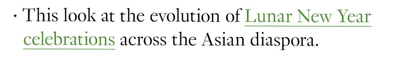 This look at the evolution of Lunar New Year celebrations across the Asian diaspora.