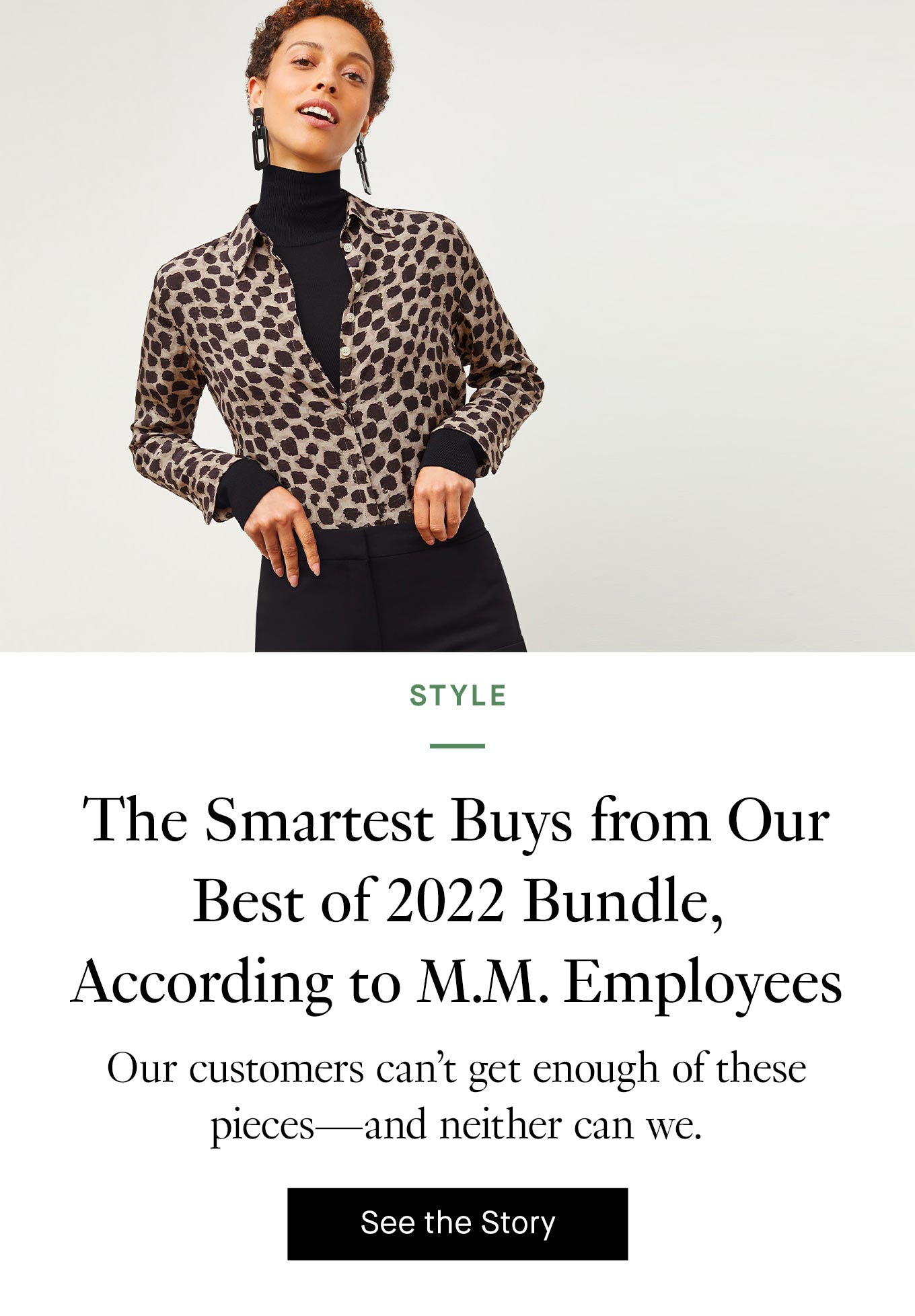 image of a woman wearing a leopard button down