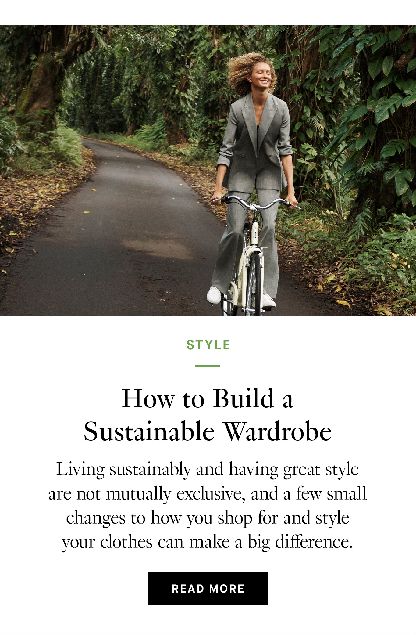 How to Build a Sustainable Wardrobe. Read More.