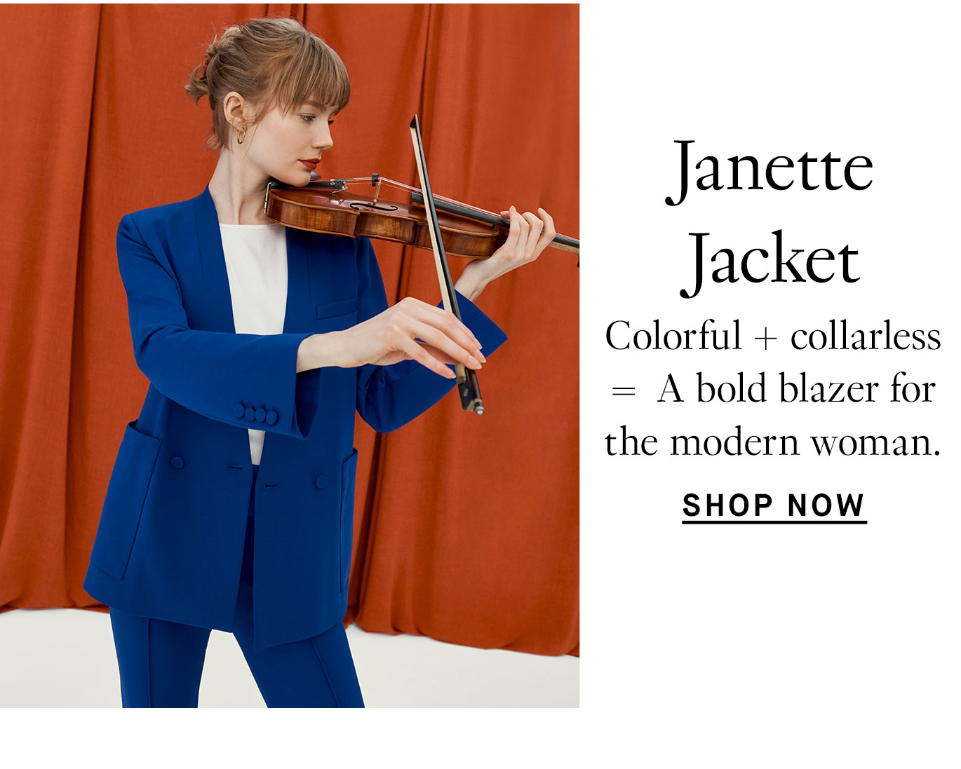 The Janette Jacket: Colorful + collarless=A bold blazer for the modern woman. 