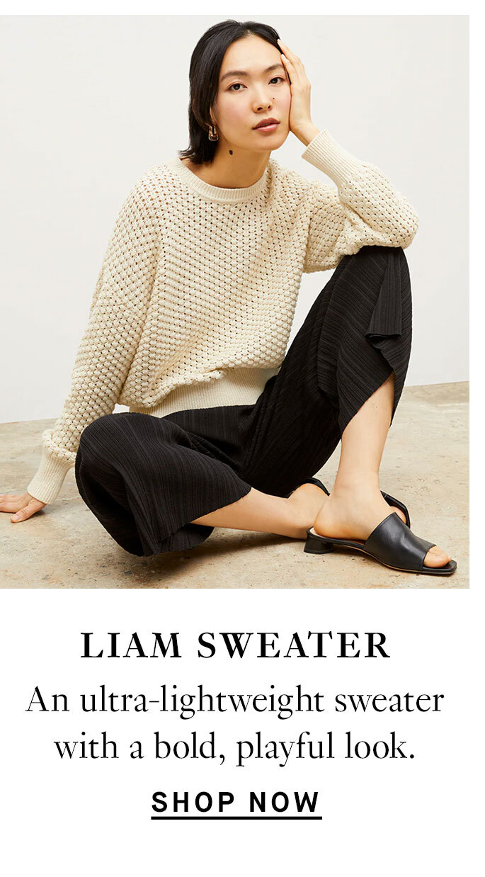 The Liam Sweater in Popcorn Knit: An ultra-lightweight sweater with a bold, playful look. Shop now.