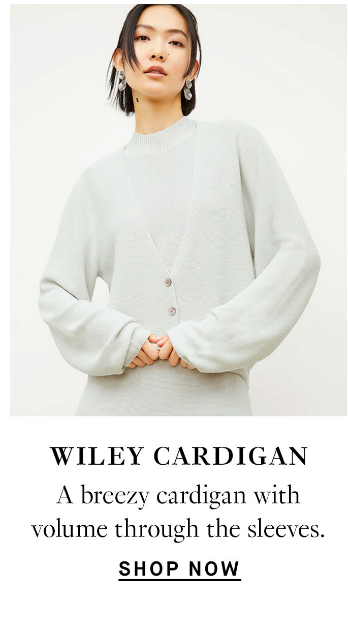 The Wiley Cardigan in 3DKnit: A breezy cardigan with volume through the sleeves. Shop now.