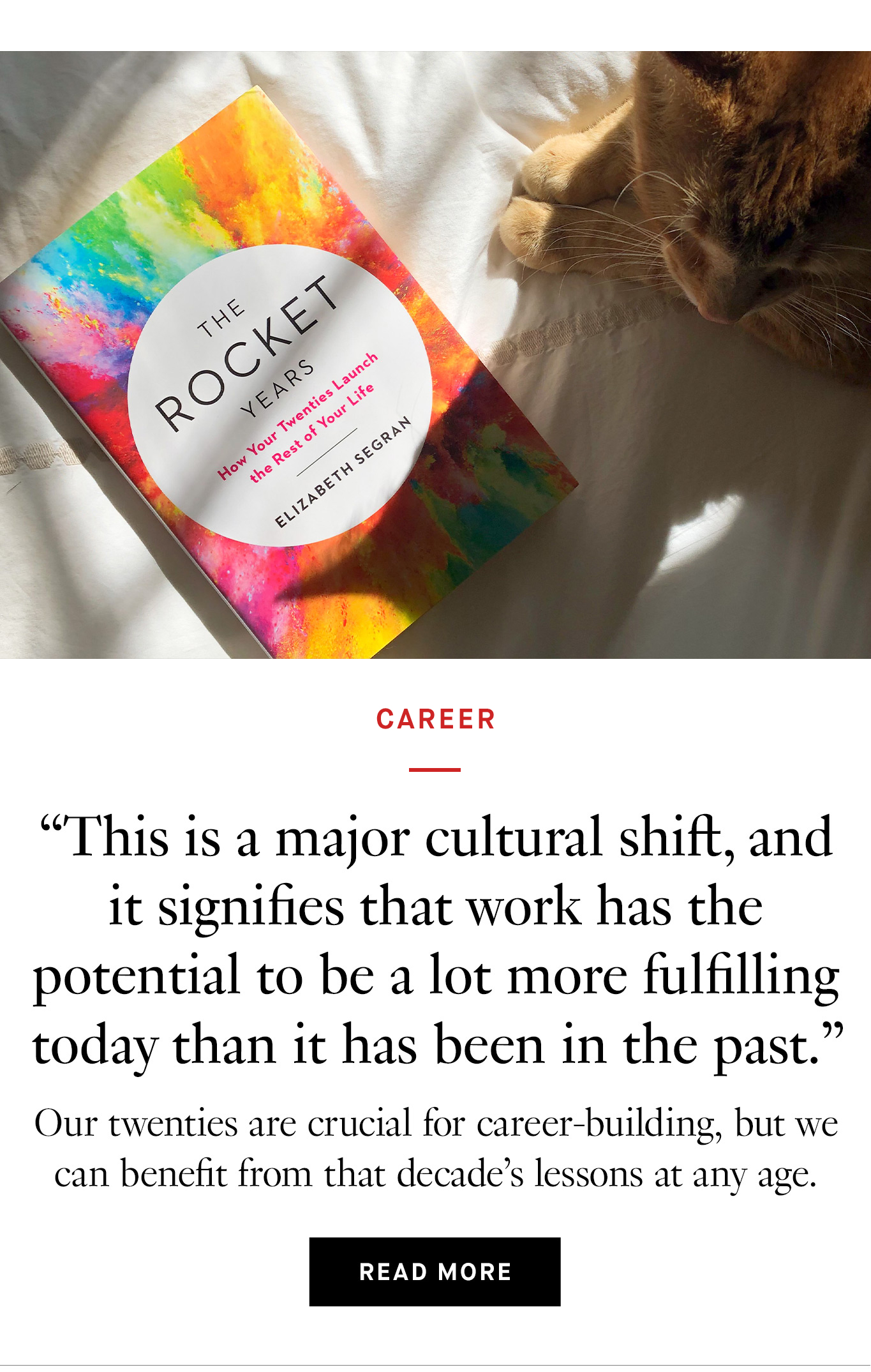 “This is a major cultural shift, and it signifies that work has the potential to be a lot more fulfilling today than it has been in the past.” Read More.