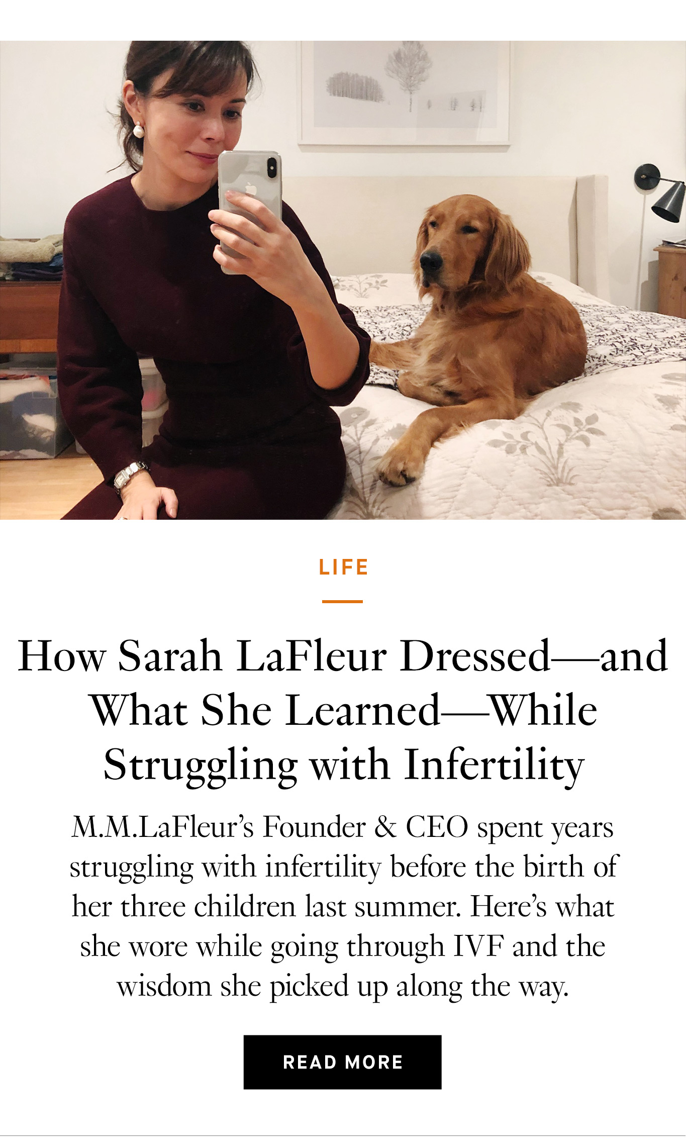 How Sarah LaFleur Dressed—and What She Learned—While Struggling with Infertility. Read More.