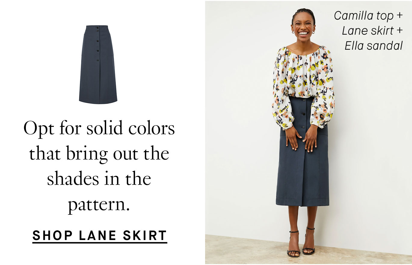 Opt for solid colors that bring out the shades in the pattern.