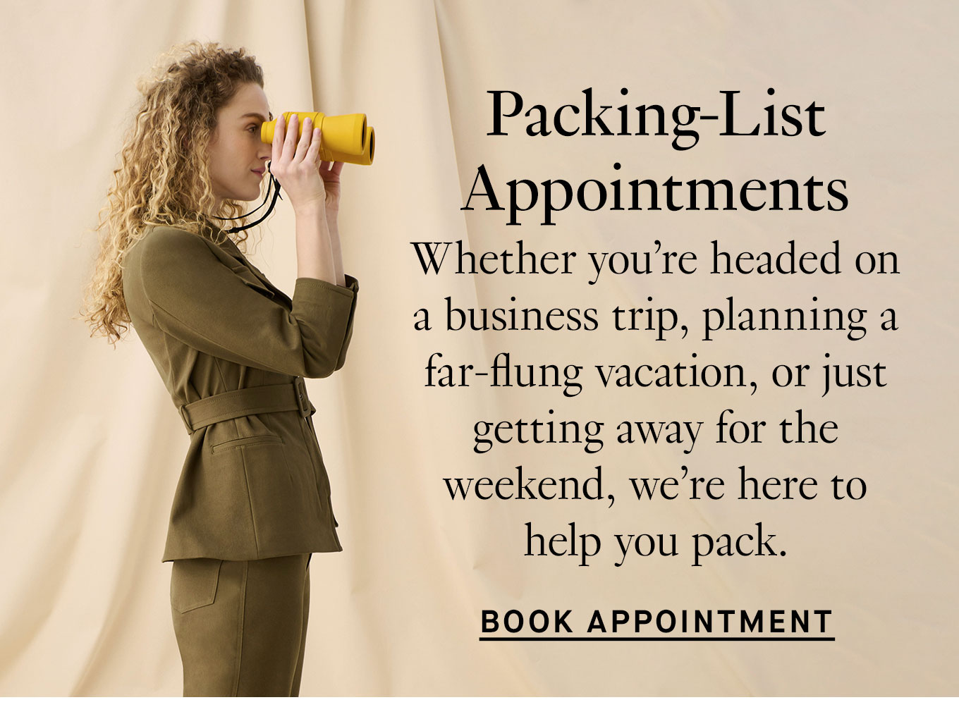 Packing List Appointments. Book Appointment