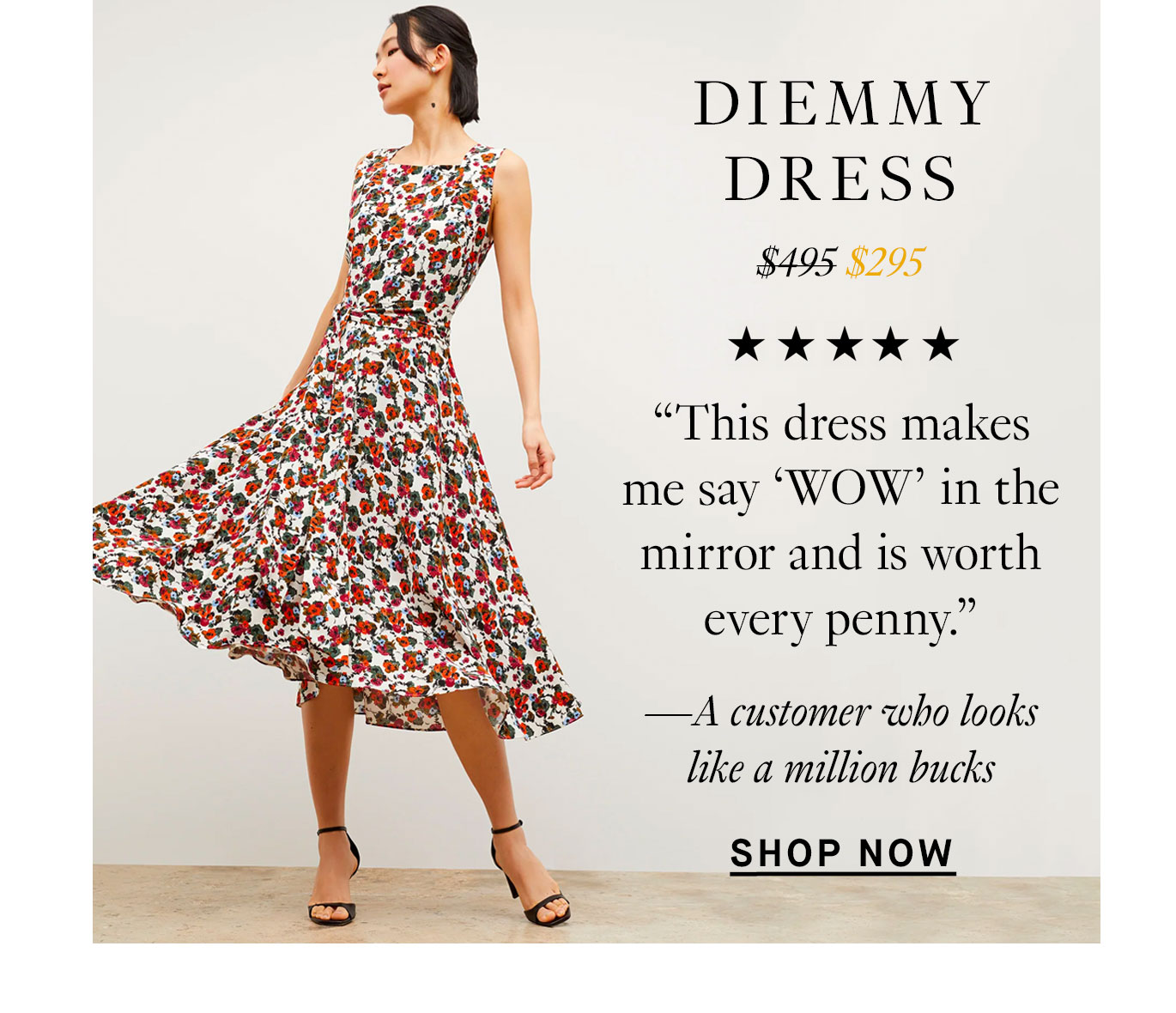 The DiemMy Dress: “This dress makes me say ‘WOW’ in the mirror and is worth every penny.” —A customer who looks like a million bucks. Shop Now.