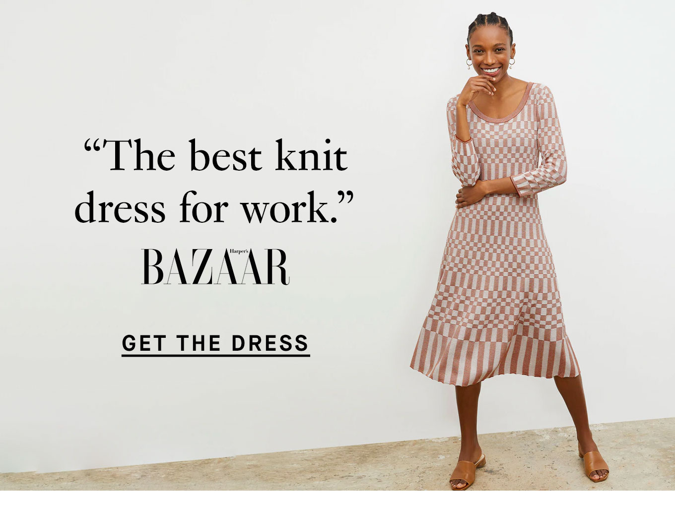 “The best knit dress for work.” —Harper’s Bazaar. Get the dress.