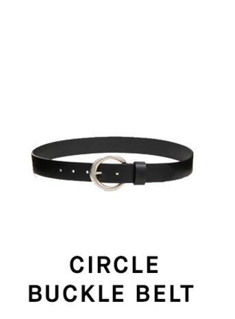 Circle buckle belt.