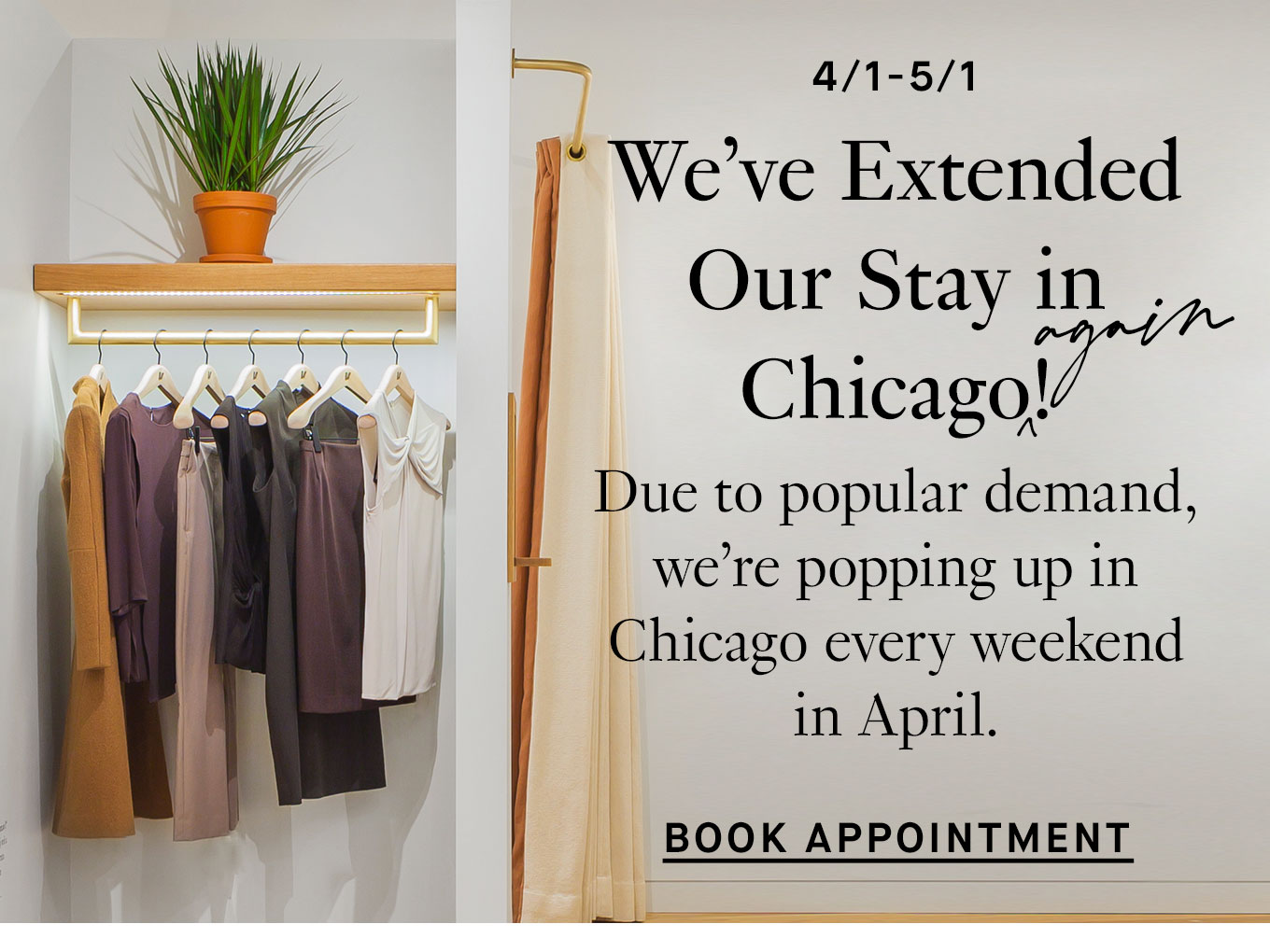 4/1-5/1: We’ve Extended Our Stay in Chicago! ^again. Due to popular demand, we’re popping up in Chicago every weekend in April. Book Appointment.