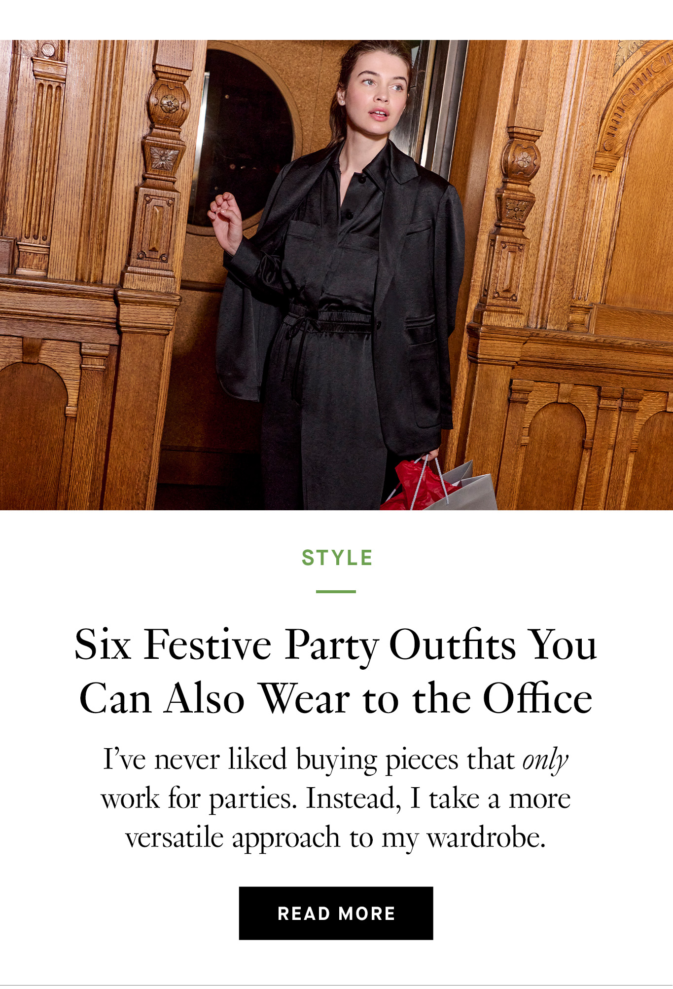 Six Festive Party Outfits You Can Also Wear to the Office. Read More.