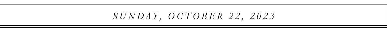Sunday, October 22, 2023