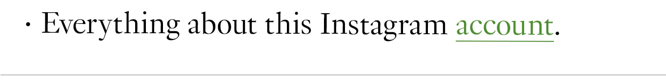 Everything about this Instagram account.