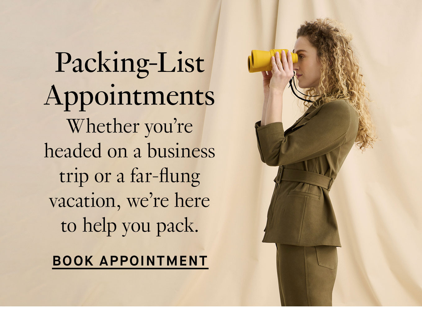 Packing List Appointments. Book Appointment