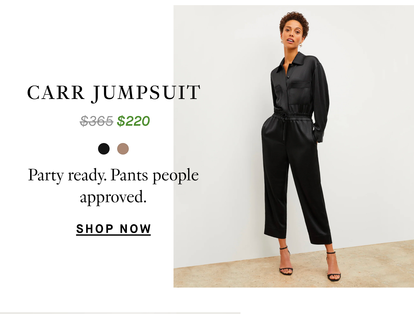 The Carr Jumpsuit: Party ready. Pants people approved. Shop Now.