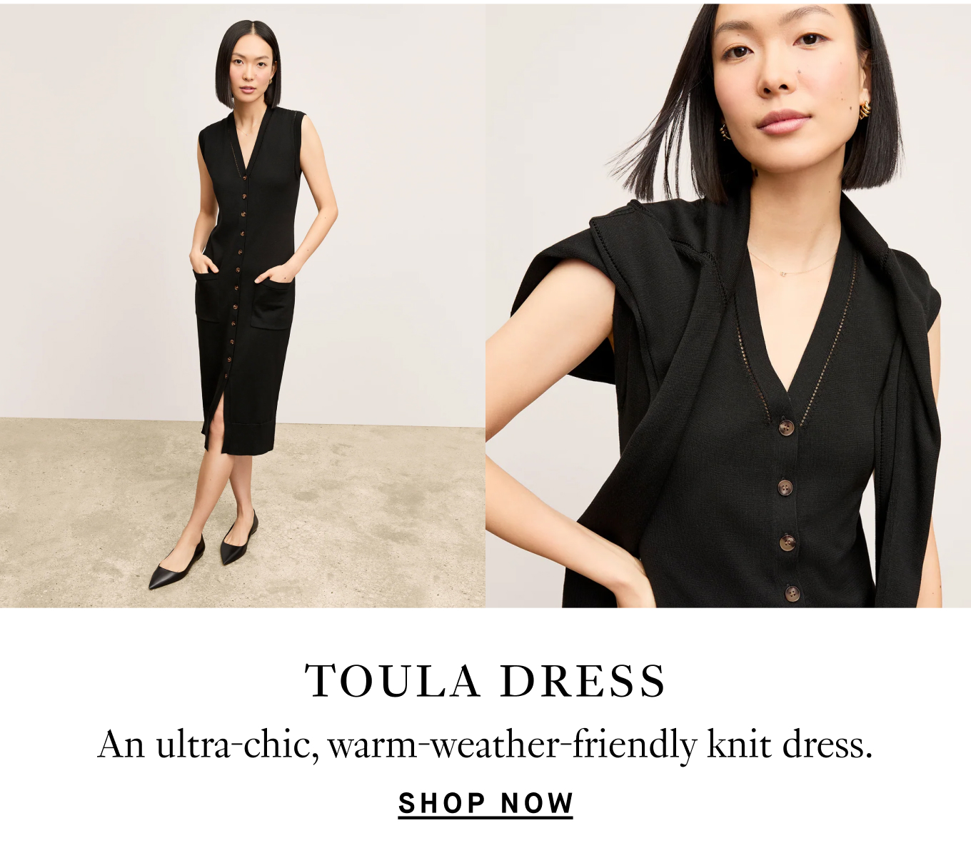 Toula Dress: An ultra-chic, warm-weather-friendly knit dress. Shop Now.