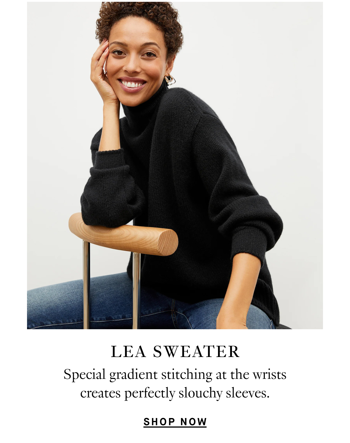 Lea Sweater: Special gradient stitching at the wrists creates perfectly slouchy sleeves. Shop Now.