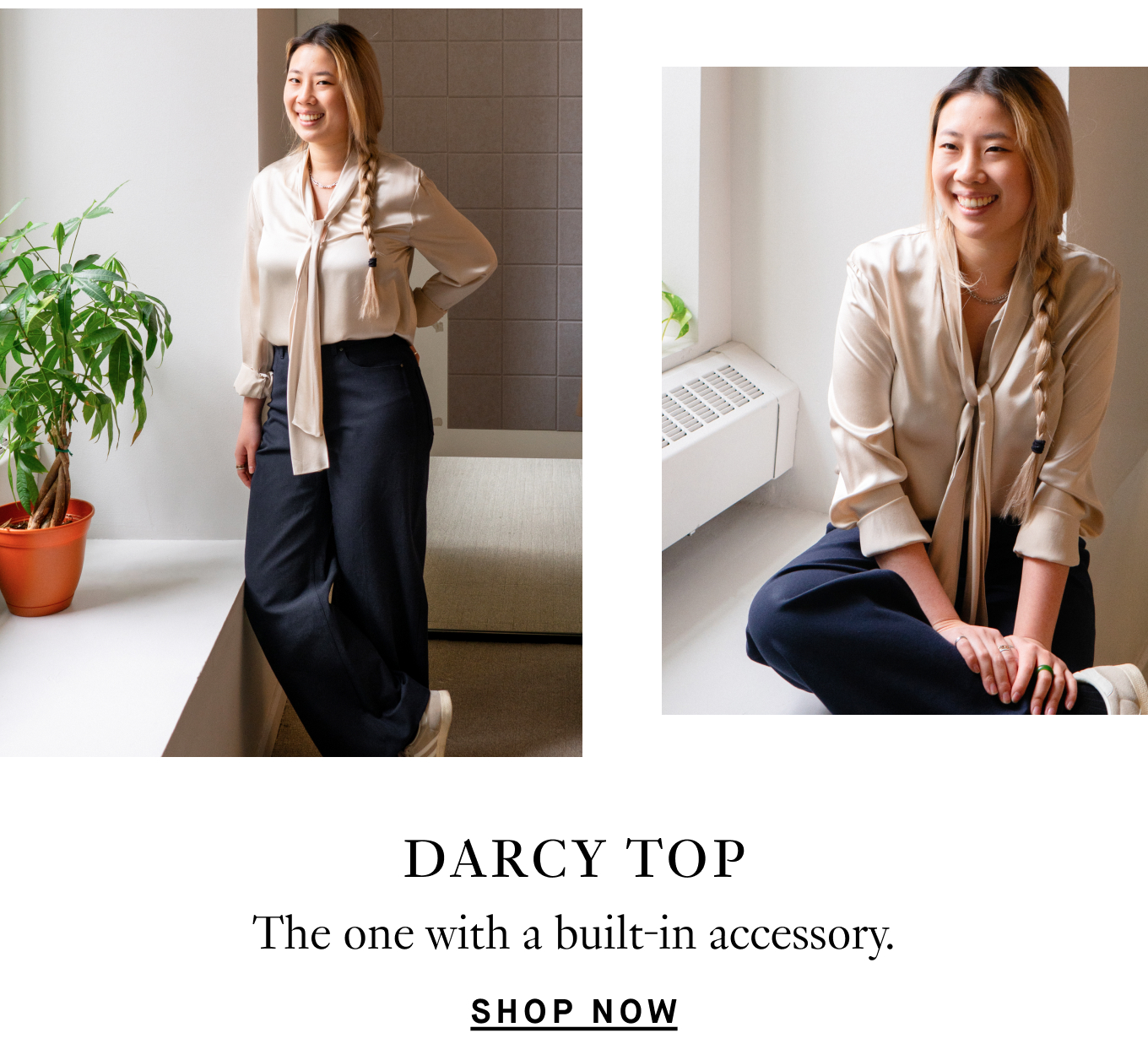 Darcy Top: The one with a built-in accessory. Shop Now.